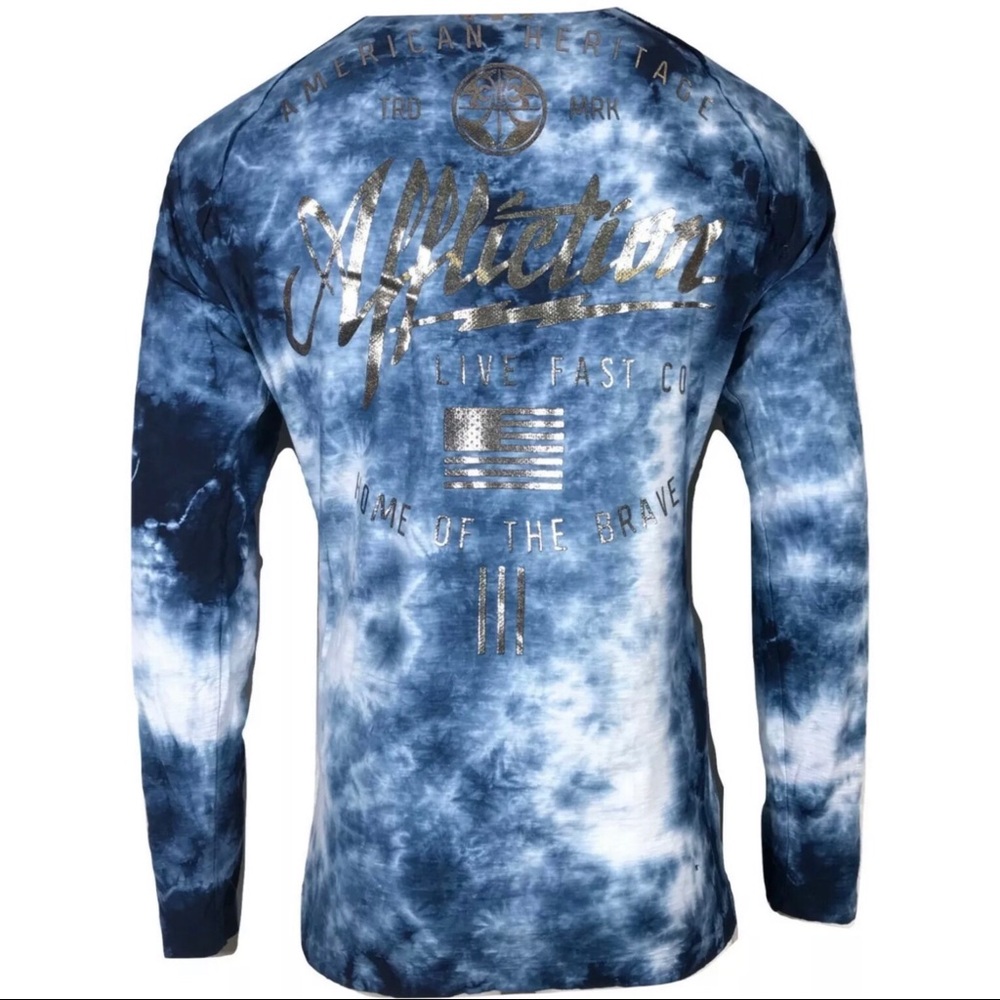 AFFLICTION Mens T-shirt BRAVE HERITAGE Biker Skull - Picture 4 of 7